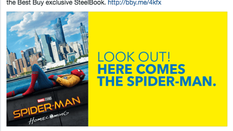 Best Buy 'Here Comes the Spider-Man' Facebook Update
